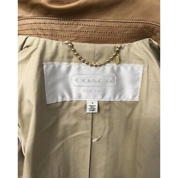 COACH Camel Moto Jacket - Picture 6 of 8